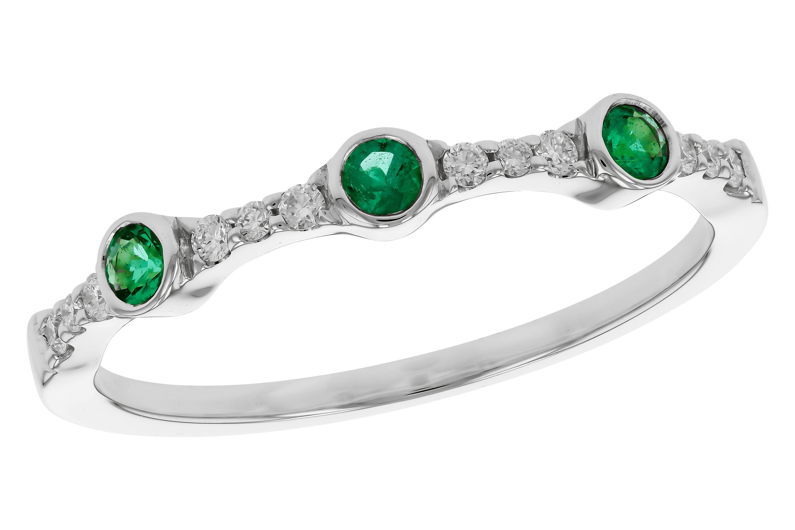 M283-85224: LDS WED RG .11 EMERALD .20 TGW