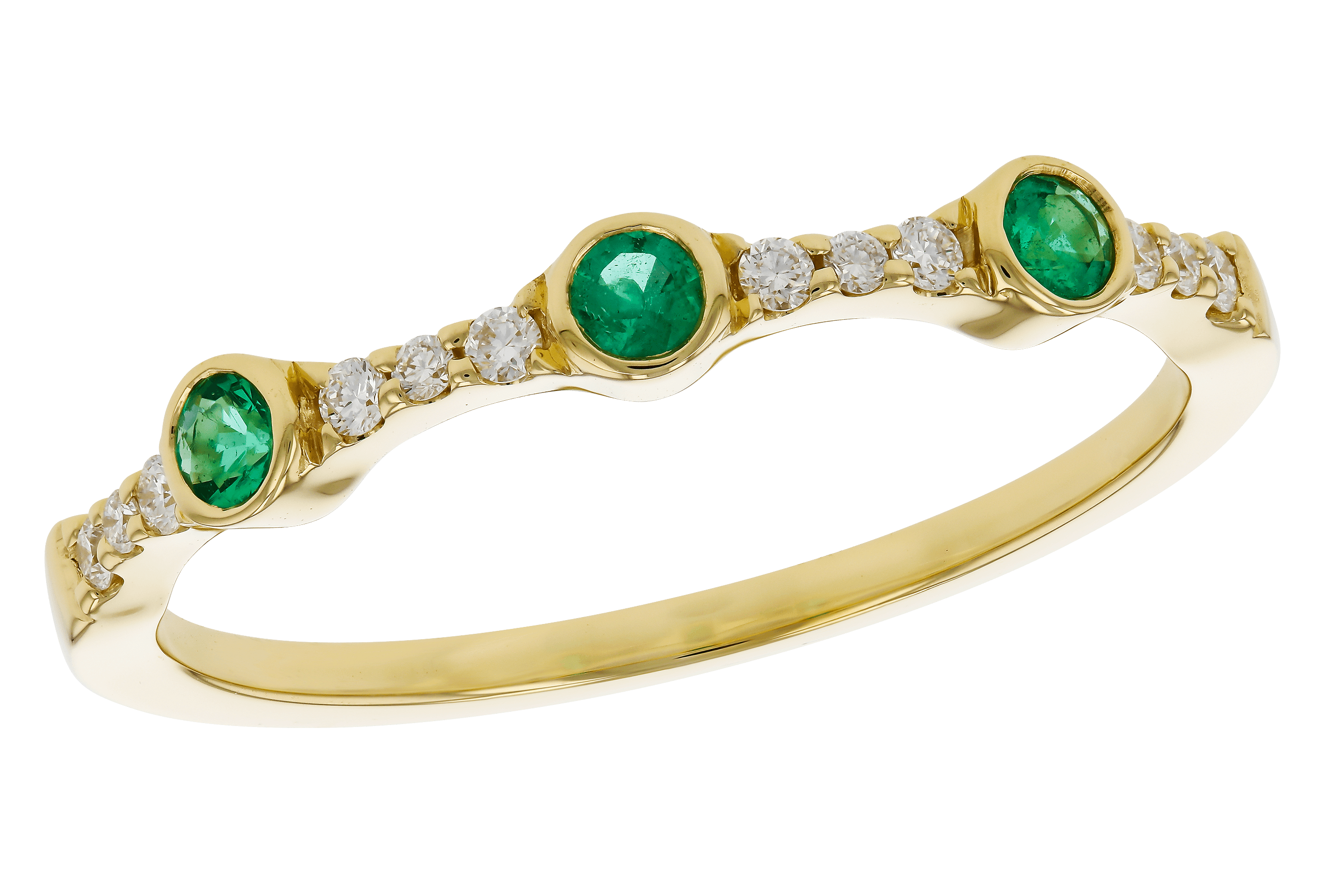 M283-85224: LDS WED RG .11 EMERALD .20 TGW