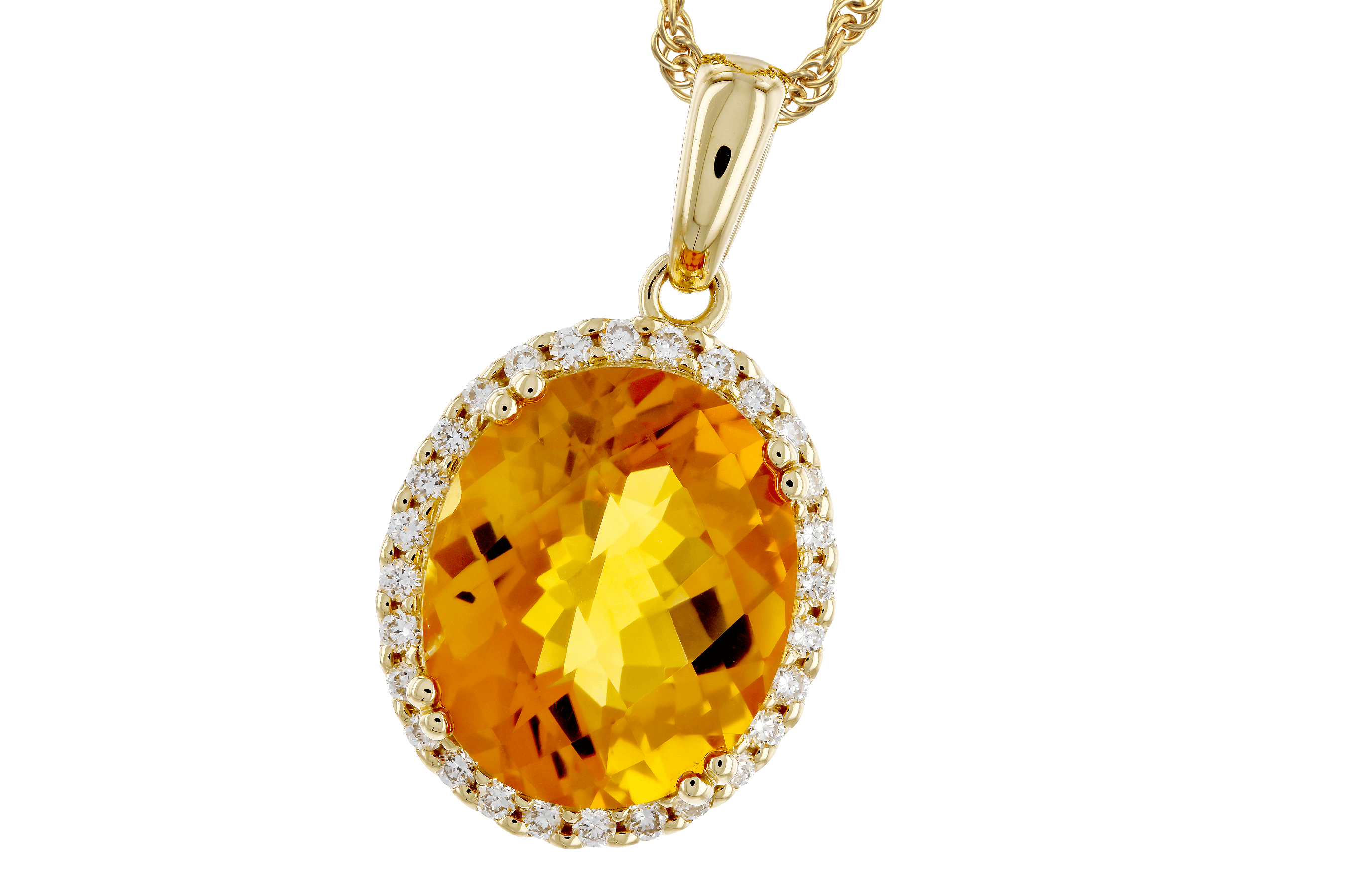 M283-85242: NECKLACE 3.85 CITRINE 4.07 TGW (12x10MM OV)