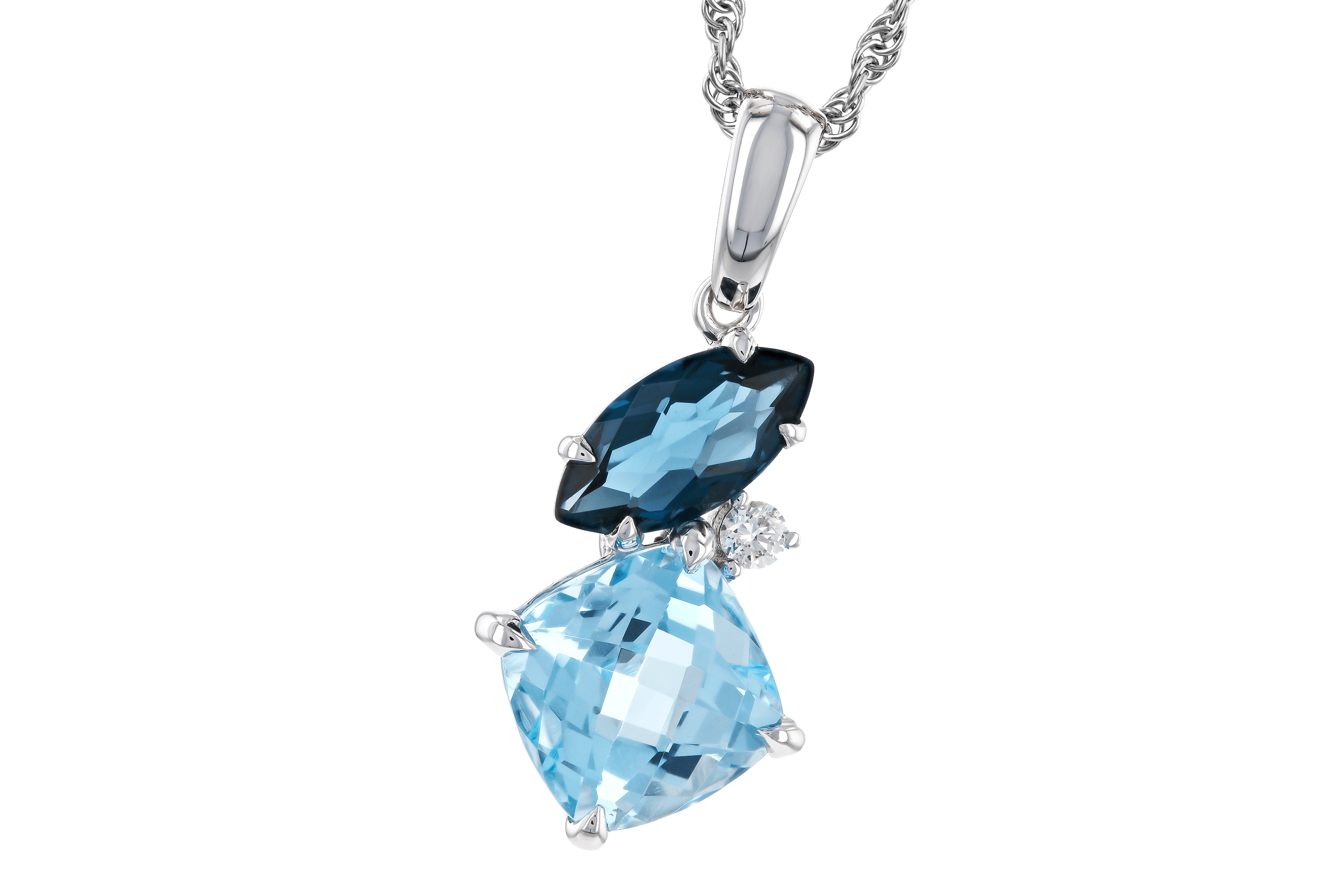 M283-86097: NECKLACE 2.37 TW BLUE TOPAZ 2.40 TGW