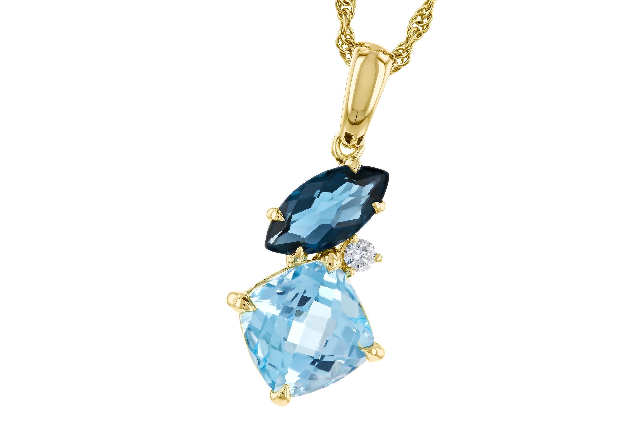 M283-86097: NECKLACE 2.37 TW BLUE TOPAZ 2.40 TGW