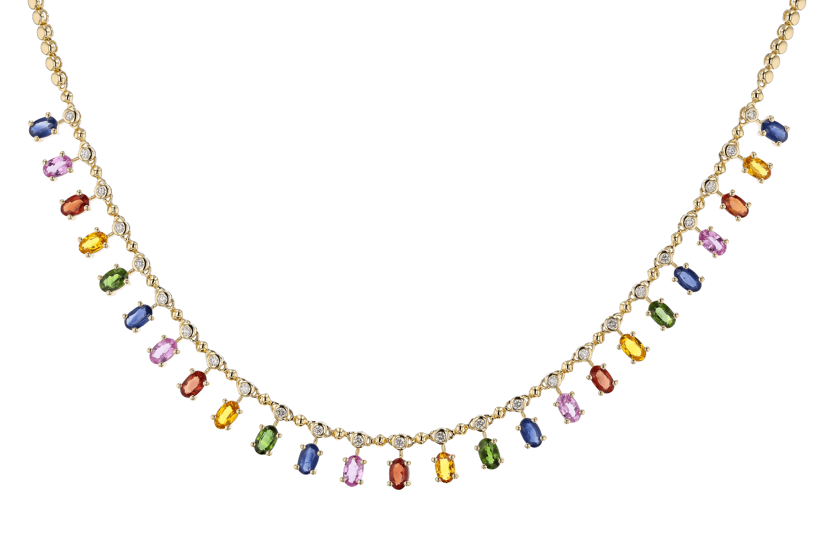 M283-86115: NECK 6.75 MULTI-COLOR SAPP 7.21 TGW (17.25")