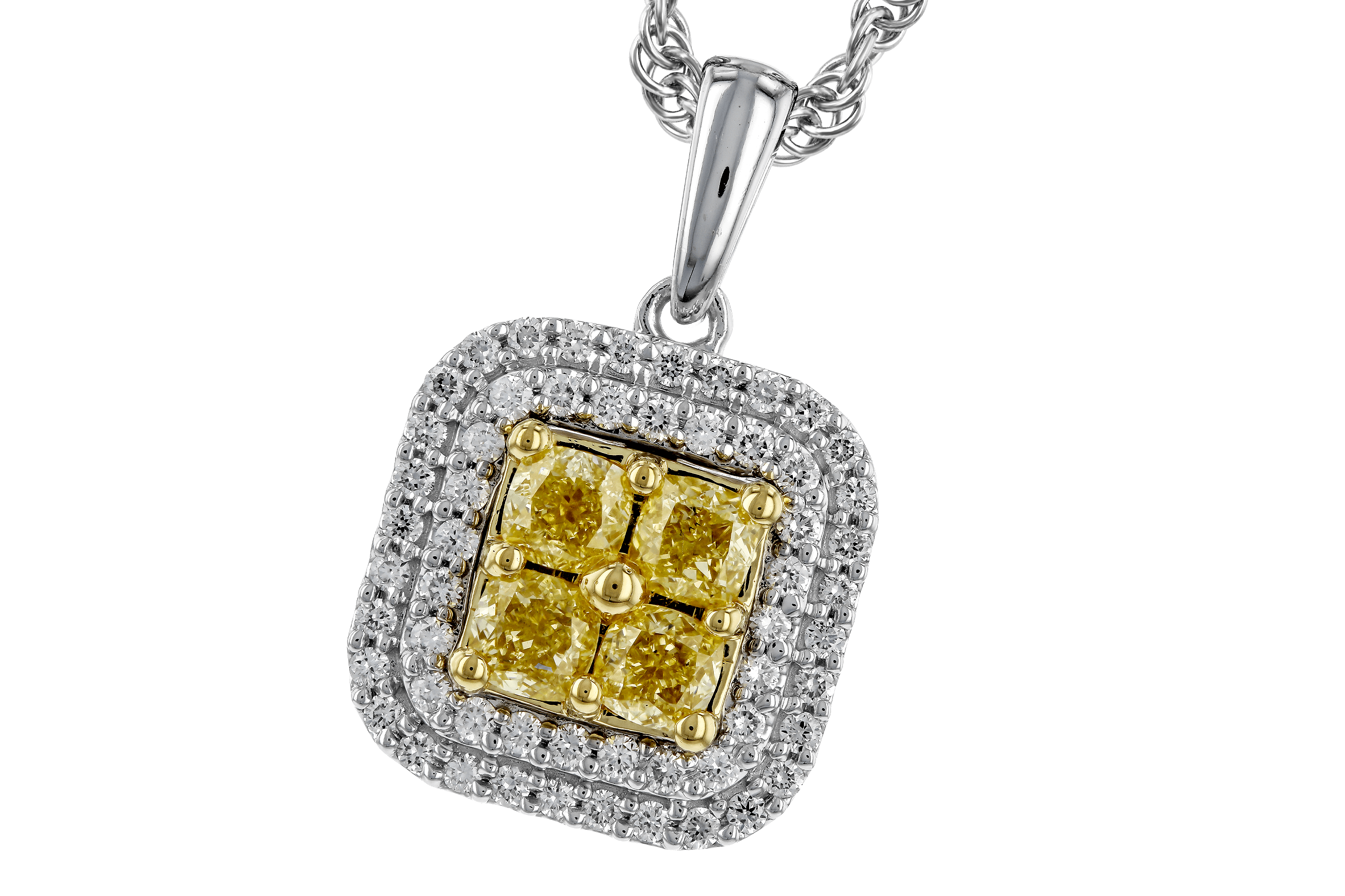 M283-86124: NECK .52 FANCY YELLOW DIAMONDS .72 TW