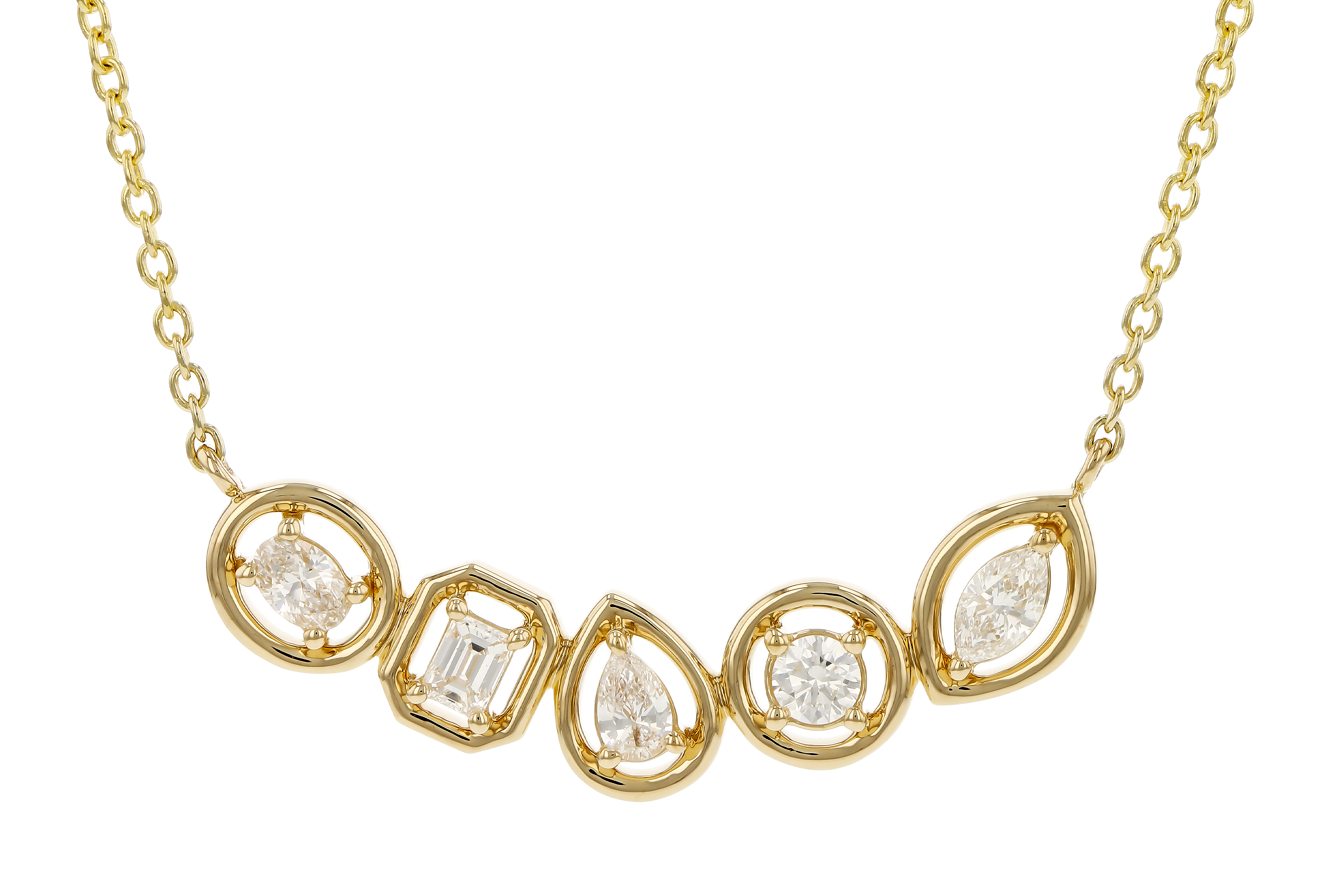 M283-88833: NECKLACE .50 TW FANCY CUT DIAS (18")