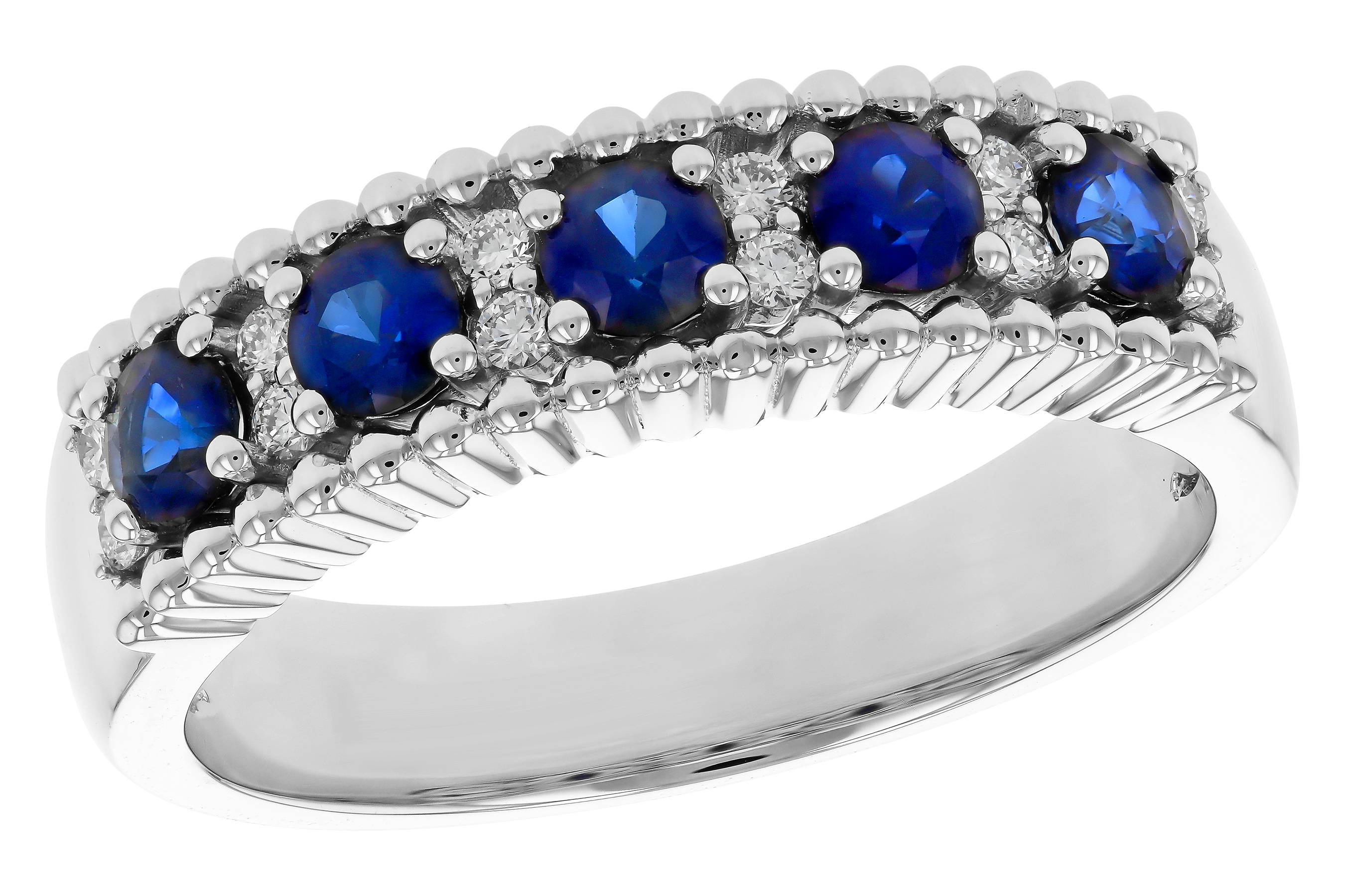 M283-90706: LDS WED RG .64 TW SAPPHIRE .76 TGW