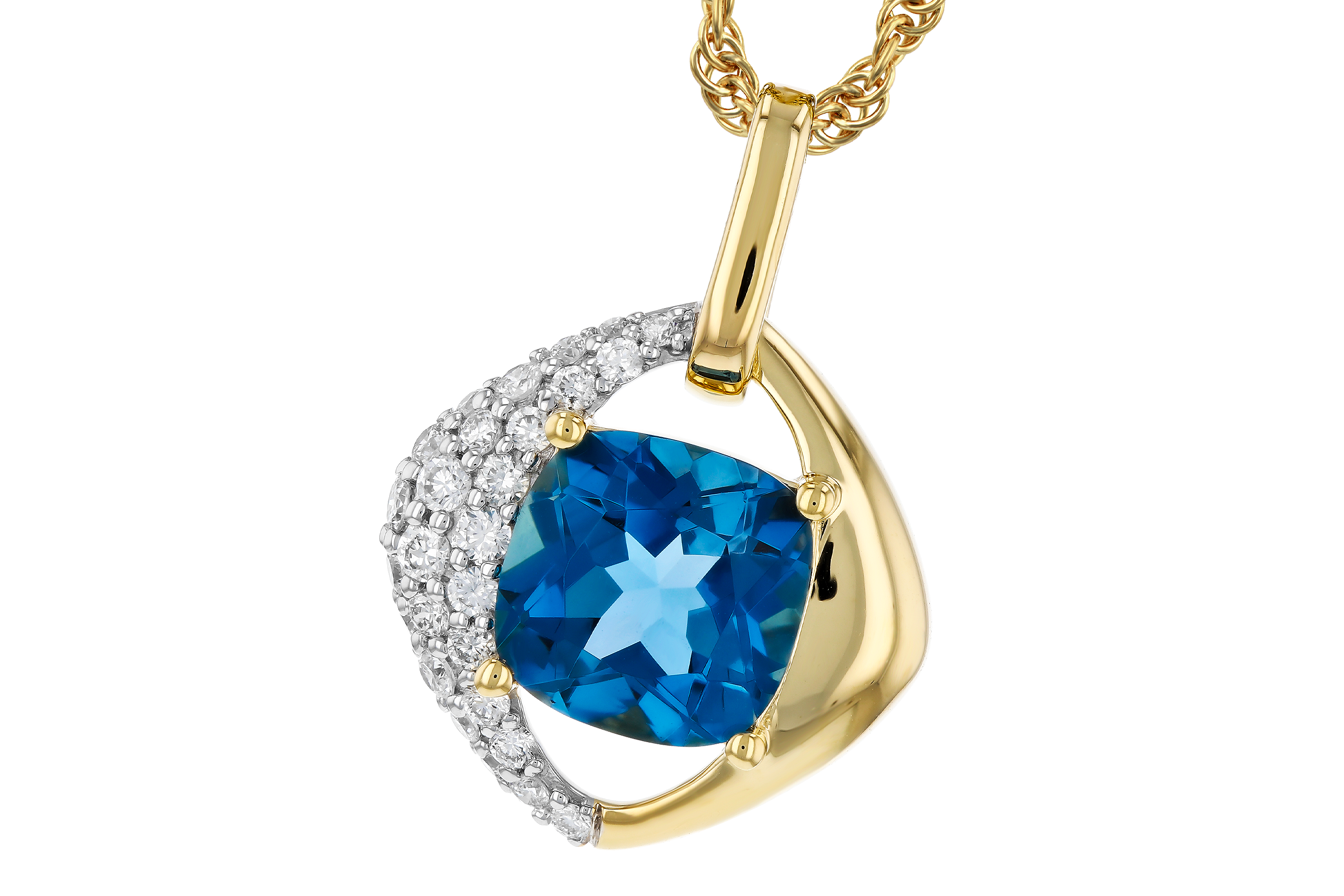 M284-73388: NECK 1.43 LONDON BLUE TOPAZ 1.62 TGW (7MM LBT)