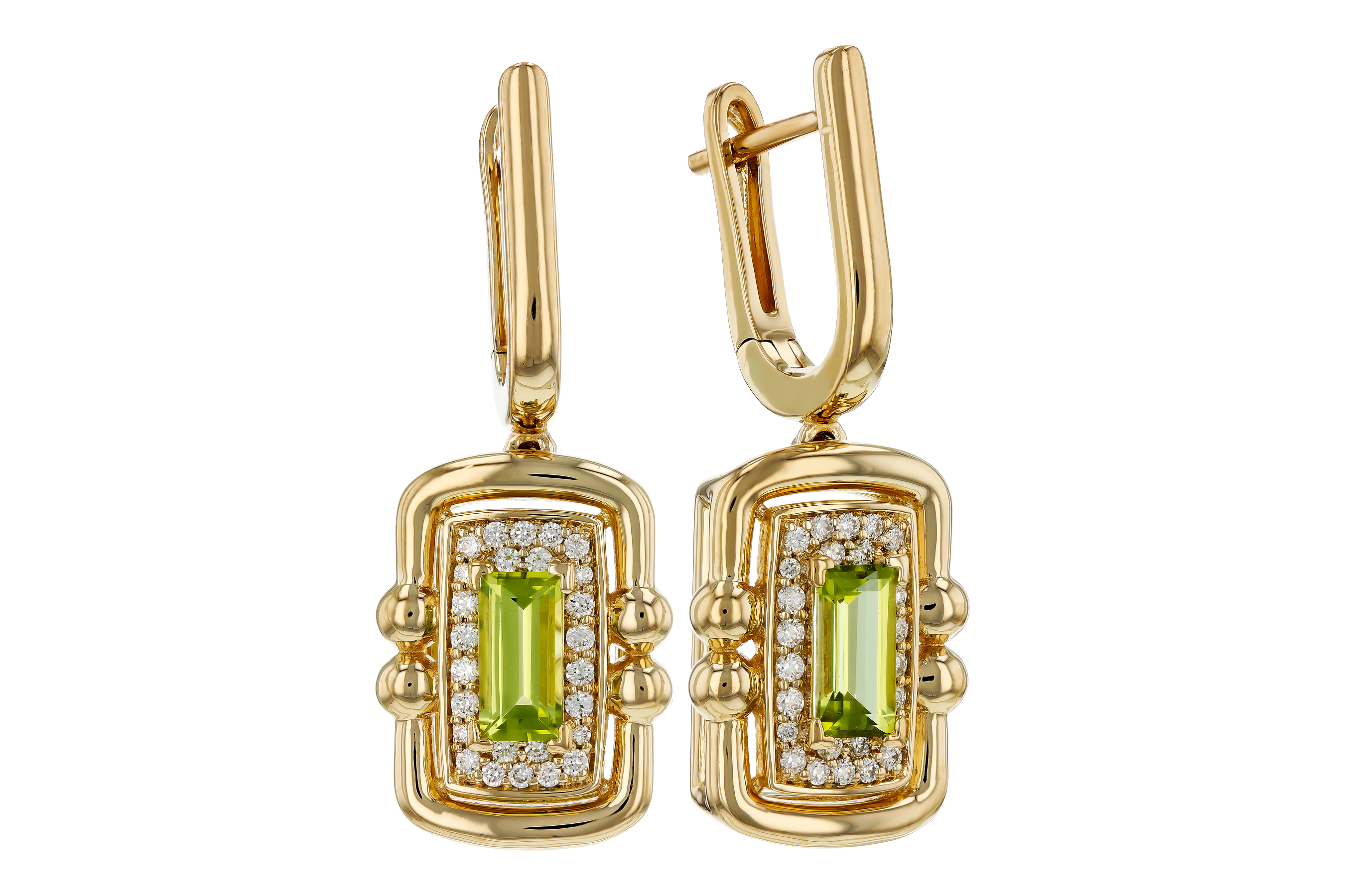 M284-73415: EARRINGS .71 TW PERIDOT .88 TGW (6x3MM PER)