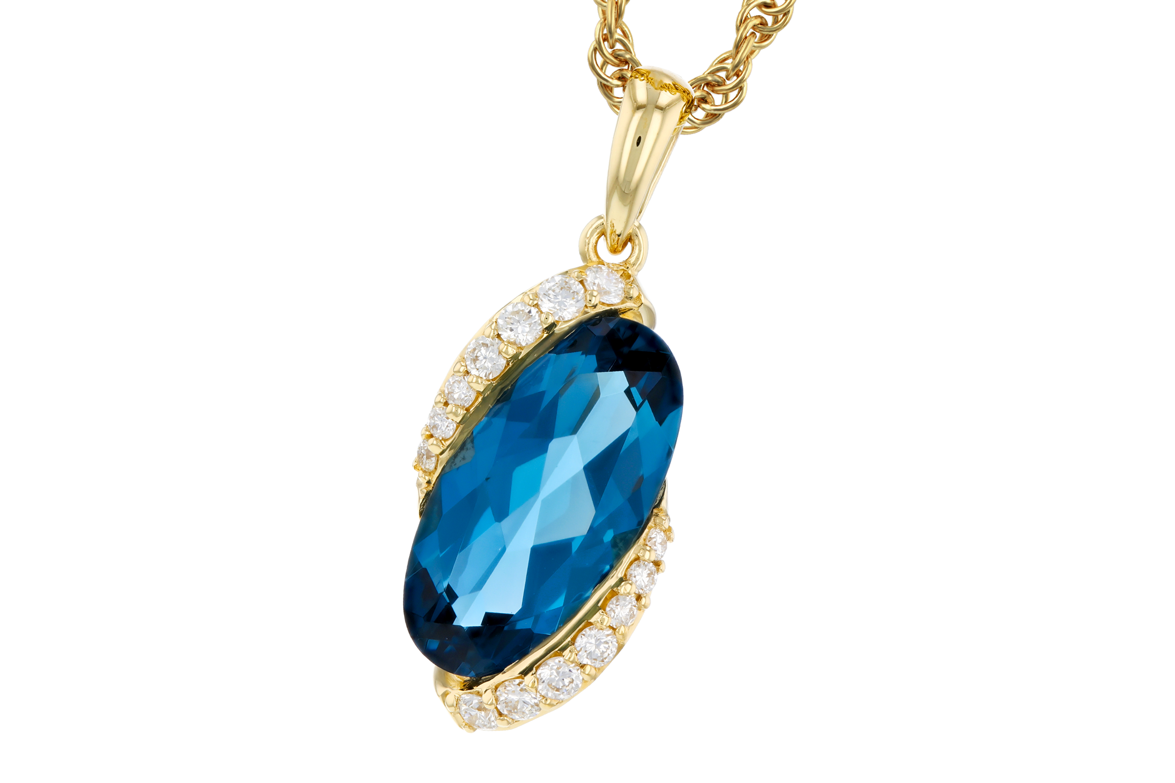 M284-76124: NECK 2.25 LONDON BLUE TOPAZ 2.37 TGW (12x6MM LBT)